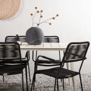 Lina, Lindos – Ensemble repas – Beige, Noir