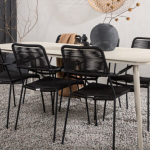 Lina, Lindos – Ensemble repas – Beige, Noir