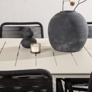Lina, Lindos – Ensemble repas – Beige, Noir