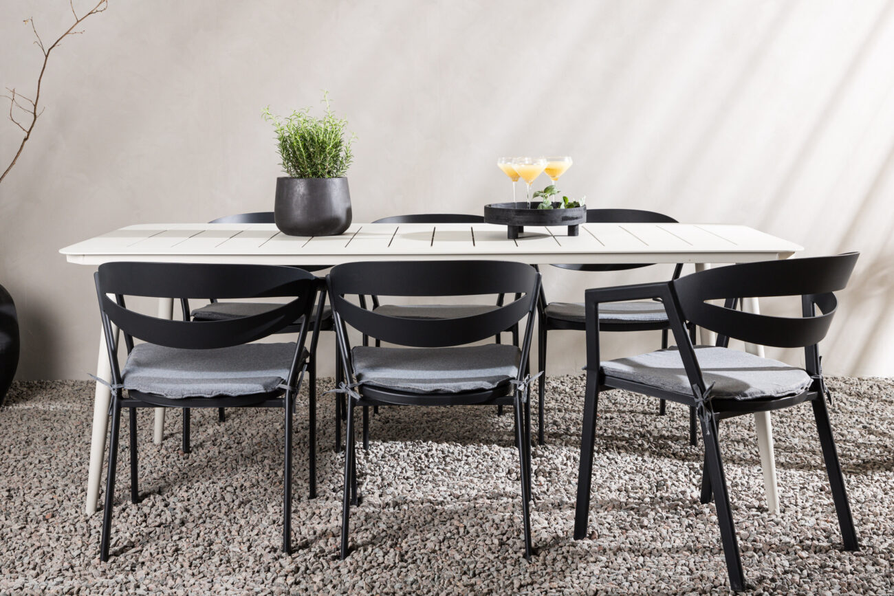 Lina, Slit – Ensemble repas – Beige, Noir, Gris