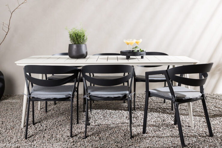 Lina, Slit – Ensemble repas – Beige, Noir, Gris