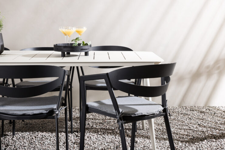 Lina, Slit – Ensemble repas – Beige, Noir, Gris