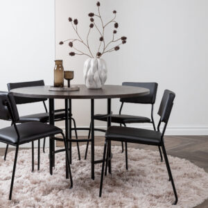 Copenhagen, Kenth – Ensemble repas rond – Moka – Table : ⌀115 Chaise : 52 x 76 x 40 cm