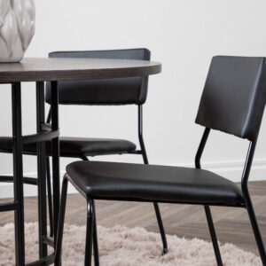 Copenhagen, Kenth – Ensemble repas rond – Moka – Table : ⌀115 Chaise : 52 x 76 x 40 cm