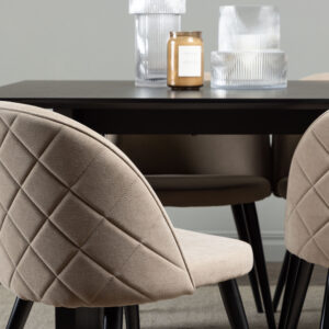 Vail, Velvet – Ensemble repas rectangulaire – Noir