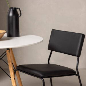 Danburi, Kenth – Ensemble repas rond – Blanc – Table : ⌀60 Chaise : 52 x 76 x 40 cm