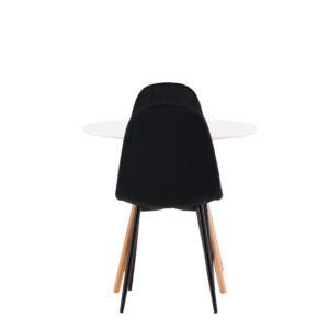 Danburi, Polar – Ensemble repas rond – Blanc – Table : ⌀60 Chaise : 53,3 x 88 x 42,5 cm