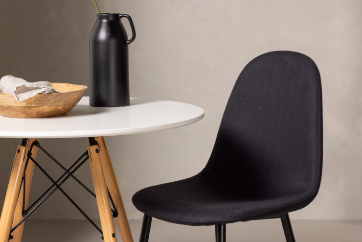 Danburi, Polar – Ensemble repas rond – Blanc – Table : ⌀60 Chaise : 53 x 87 x 44 cm