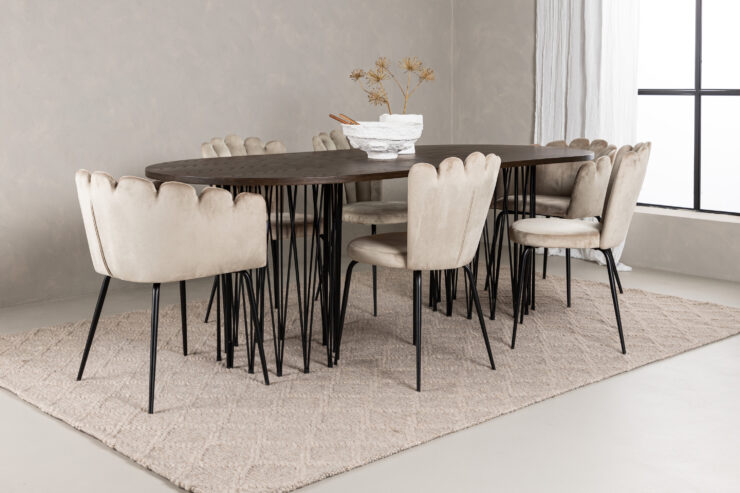 Stone, Limhamn – Ensemble repas ovale – Noir