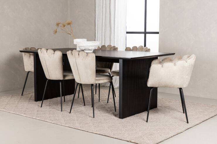 Vail, Limhamn – Ensemble repas rectangulaire – Noir