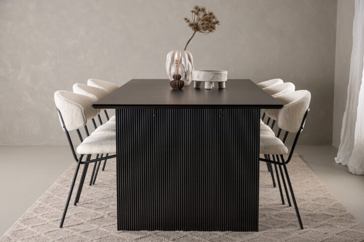 Vail, Chico – Ensemble repas rectangulaire – Noir