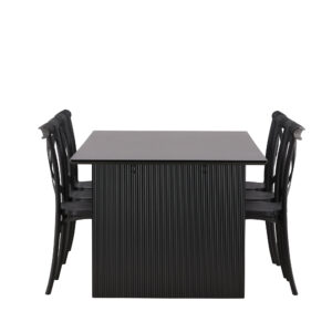 Vail, Crosett – Ensemble repas rectangulaire – Noir