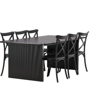 Vail, Crosett – Ensemble repas rectangulaire – Noir