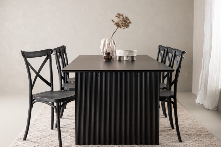 Vail, Crosett – Ensemble repas rectangulaire – Noir