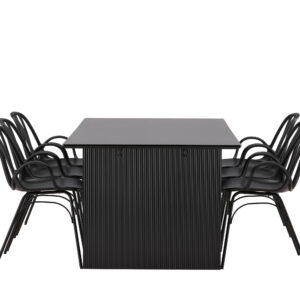 Vail, Dyrön – Ensemble repas rectangulaire – Noir