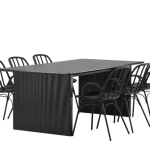 Vail, Dyrön – Ensemble repas rectangulaire – Noir