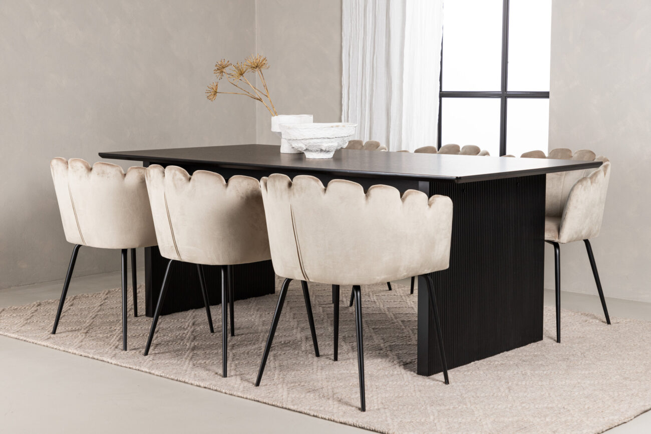 Vail, Limhamn – Ensemble repas rectangulaire – Noir