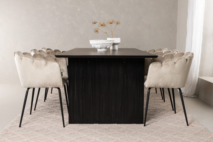 Vail, Limhamn – Ensemble repas rectangulaire – Noir
