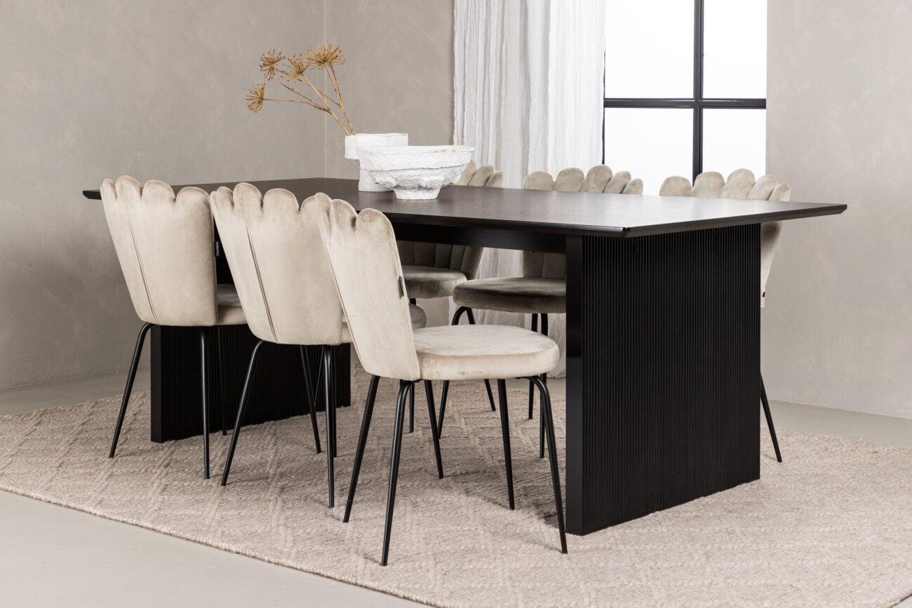 Vail, Limhamn – Ensemble repas rectangulaire – Noir