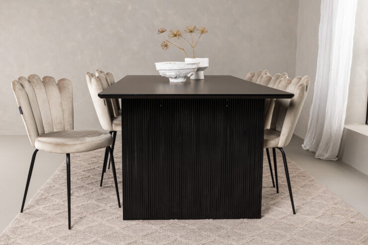 Vail, Limhamn – Ensemble repas rectangulaire – Noir