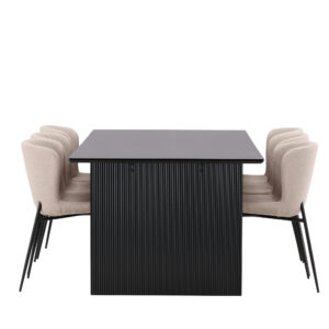 Vail, Modesto – Ensemble repas rectangulaire – Noir