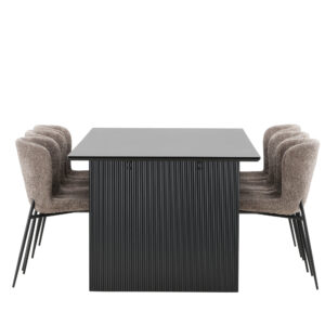 Vail, Modesto – Ensemble repas rectangulaire – Noir