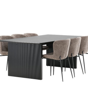 Vail, Modesto – Ensemble repas rectangulaire – Noir