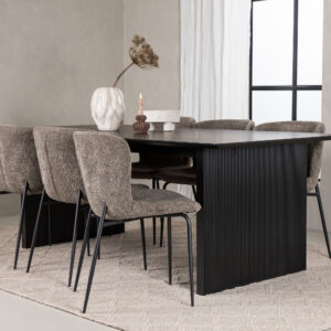 Vail, Modesto – Ensemble repas rectangulaire – Noir