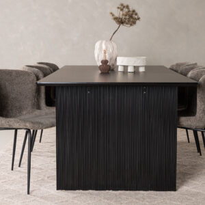 Vail, Modesto – Ensemble repas rectangulaire – Noir