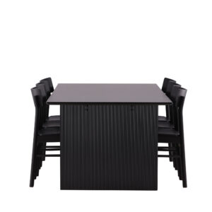 Vail, Montros – Ensemble repas rectangulaire – Noir