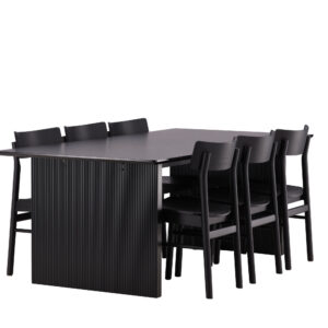 Vail, Montros – Ensemble repas rectangulaire – Noir