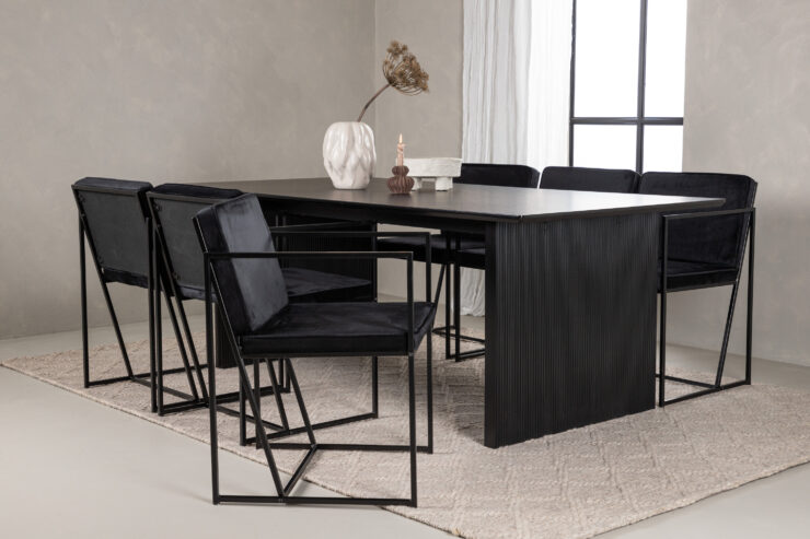 Vail, Richmond – Ensemble repas rectangulaire – Noir