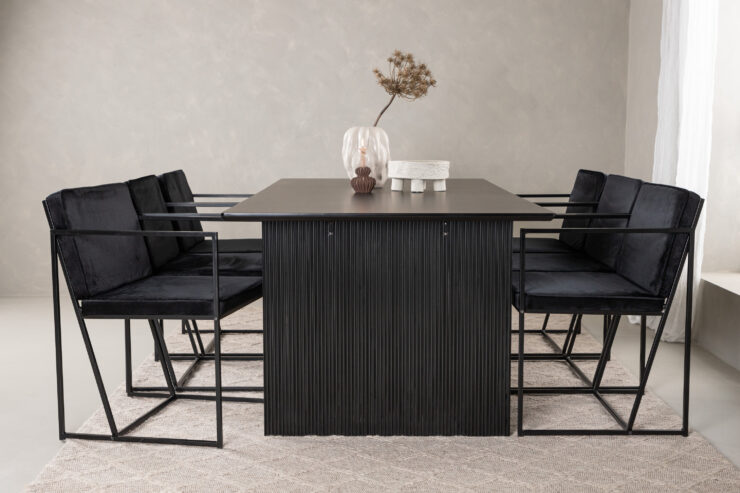 Vail, Richmond – Ensemble repas rectangulaire – Noir