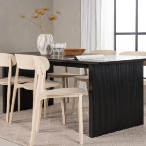 Vail, Åstol – Ensemble repas rectangulaire – Noir