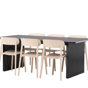 Vail, Åstol – Ensemble repas rectangulaire – Noir