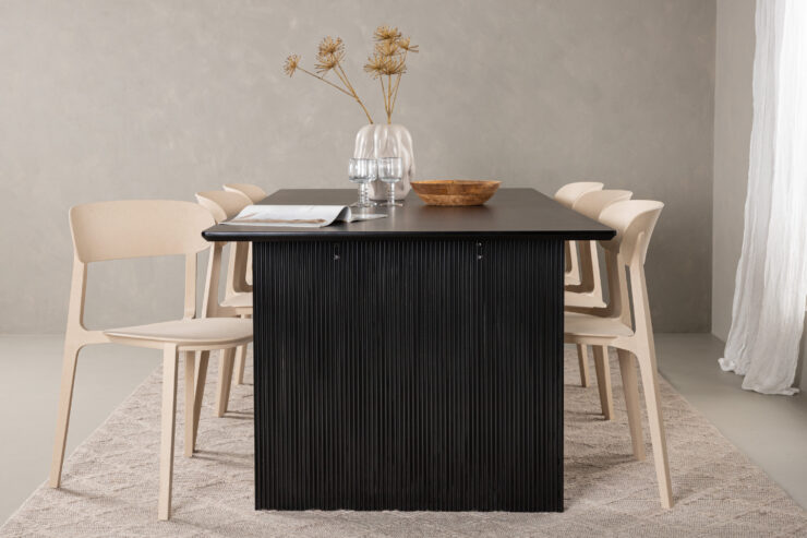 Vail, Åstol – Ensemble repas rectangulaire – Noir