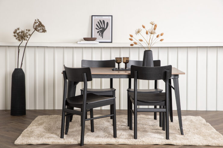 Tempe, Montros – Ensemble repas rectangulaire – Noyer