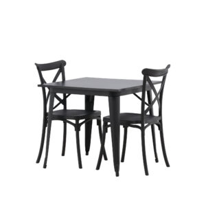 Tempe, Crosett – Ensemble repas rectangulaire – Noir