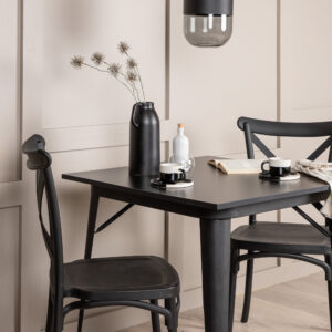 Tempe, Crosett – Ensemble repas rectangulaire – Noir