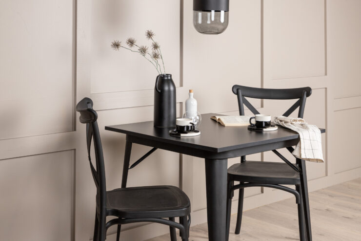 Tempe, Crosett – Ensemble repas rectangulaire – Noir