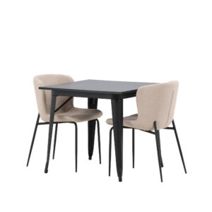 Tempe, Modesto – Ensemble repas rectangulaire – Noir