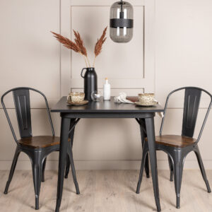 Tempe, Tempe – Ensemble repas rectangulaire – Noir – 80 x 80 cm