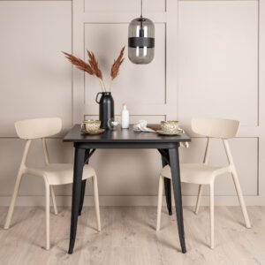 Tempe, Ursholmen – Ensemble repas rectangulaire – Noir – 80 x 80 cm