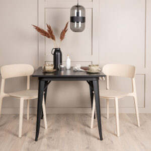 Tempe, Åstol – Ensemble repas rectangulaire – Noir – 80 x 80 cm