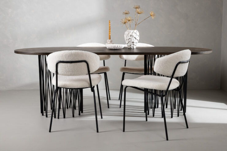Stone, Chico – Ensemble repas ovale – Noir