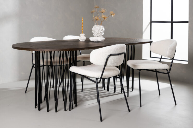 Stone, Chico – Ensemble repas ovale – Noir