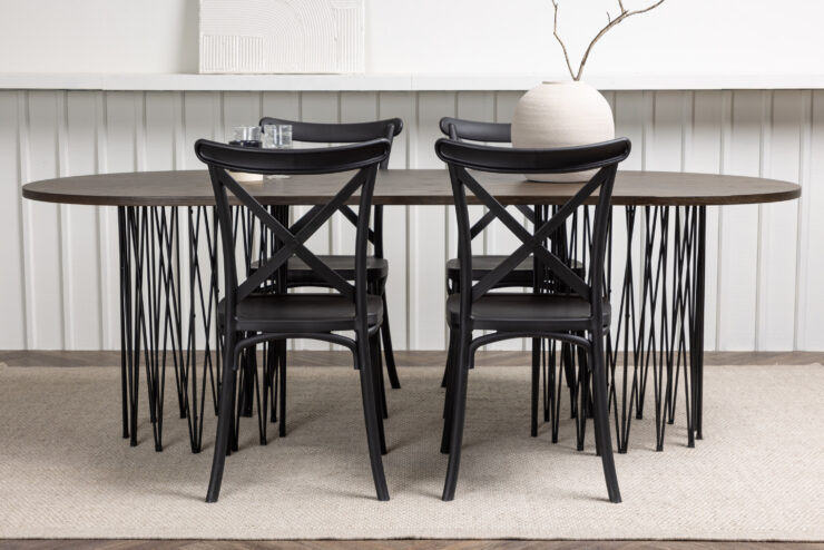 Stone, Crosett – Ensemble repas ovale – Noir