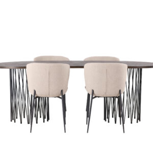 Stone, Modesto – Ensemble repas ovale – Noir