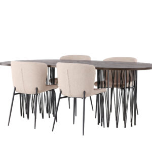 Stone, Modesto – Ensemble repas ovale – Noir