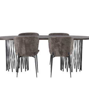 Stone, Modesto – Ensemble repas ovale – Noir
